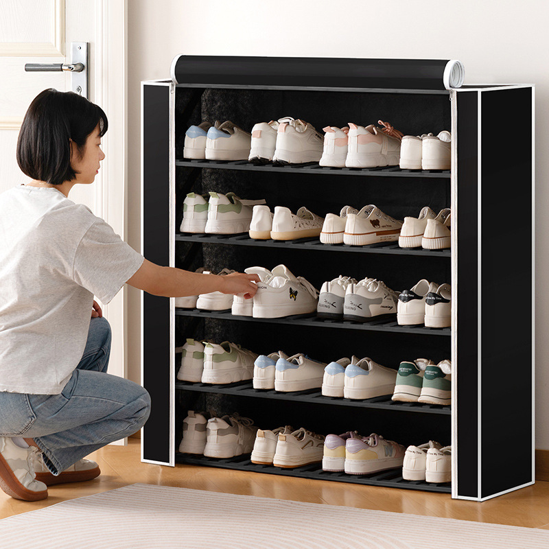 简易鞋柜入户鞋架子家用门口大容量宿舍防尘鞋架收纳神器布艺鞋柜