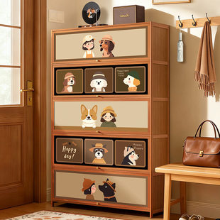 鞋柜家用门口2025新款爆款高档玄关收纳柜一体靠墙入户鞋架走廊用