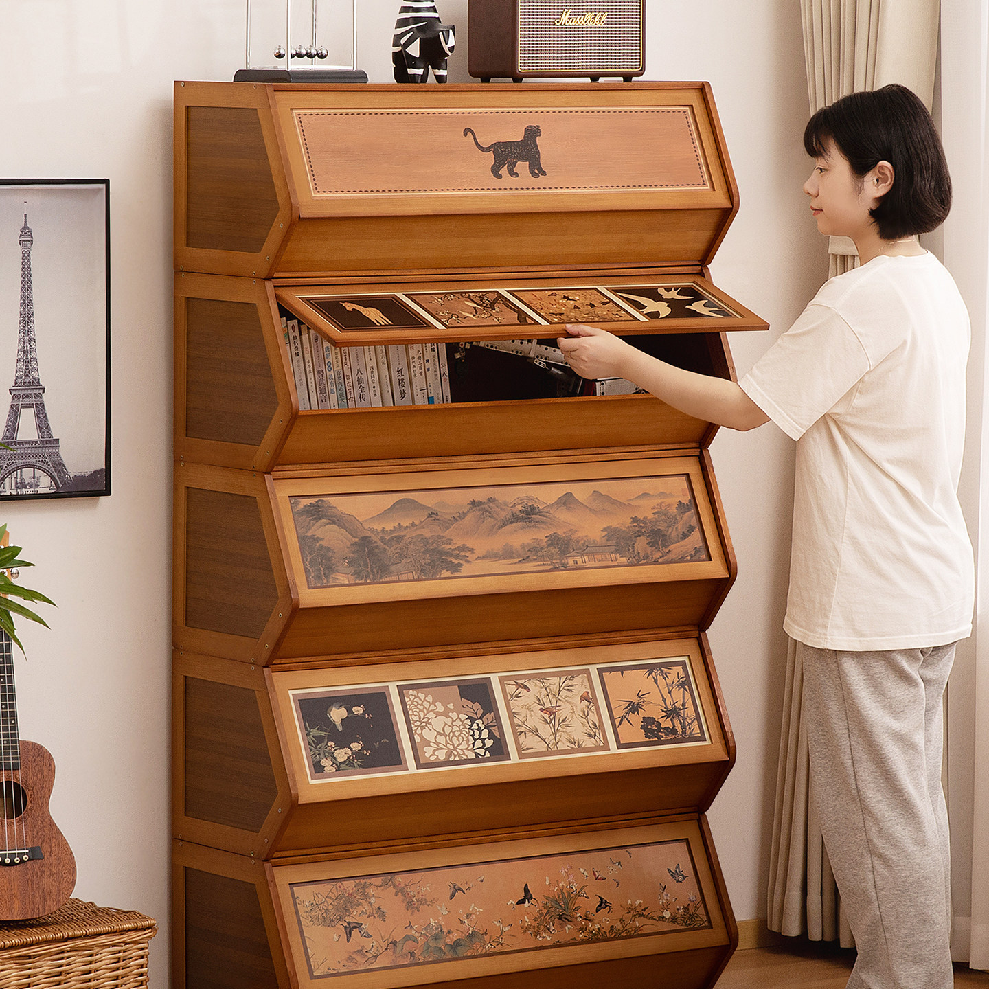 收纳柜子置物柜家用防尘储物柜多层零食收纳架简约宝宝衣柜置物架,收纳整理,收纳柜,淘宝优惠券,粉丝福利购,淘宝优惠卷