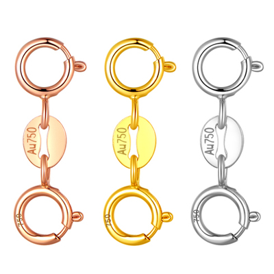 金黛祥18K金双弹簧扣配件个性DIY