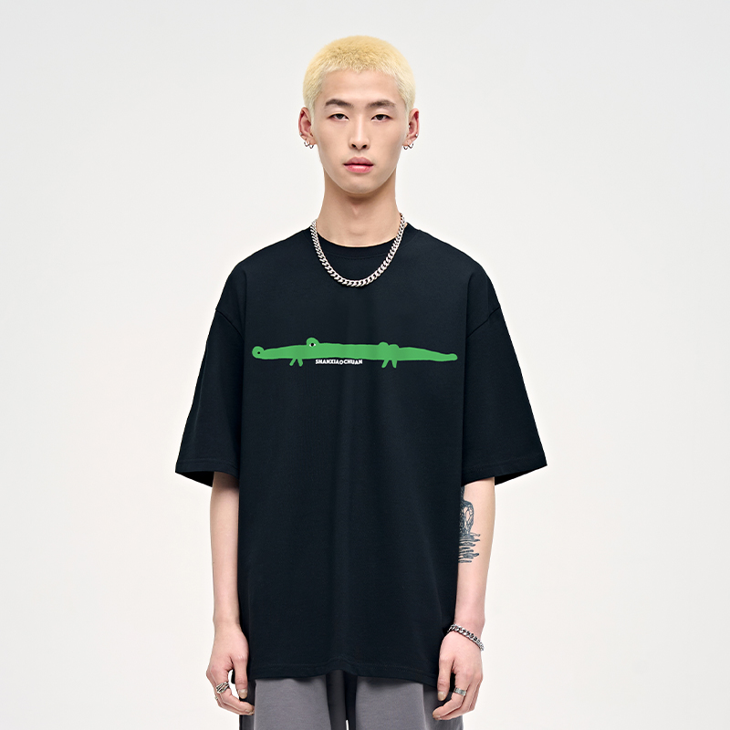 山小川潮牌卡通男生纯棉短袖T恤