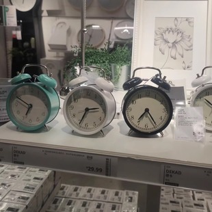 宜家家居德卡闹钟创意静音钟表客厅简约桌面床头座钟台钟时钟