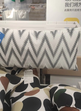 包邮国内宜家代购巴利琳靠垫抱枕Z字图案/灰色60x30 厘米纺织品