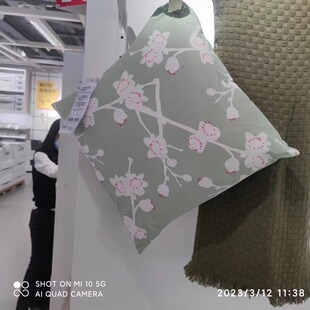 包邮国内宜家新品弗斯达靠垫靠枕床头抱枕红色梅花58x40 厘米济南