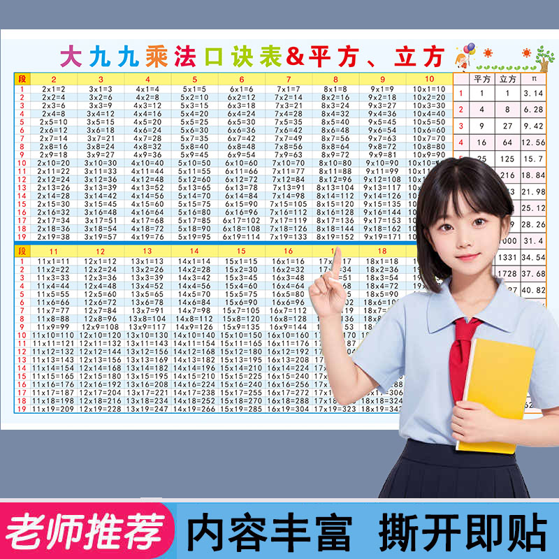 二年级大九九乘法教具挂图