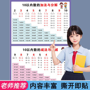 分成小学10以内分解与组成挂图数字表学习幼儿园教具加法十一年级