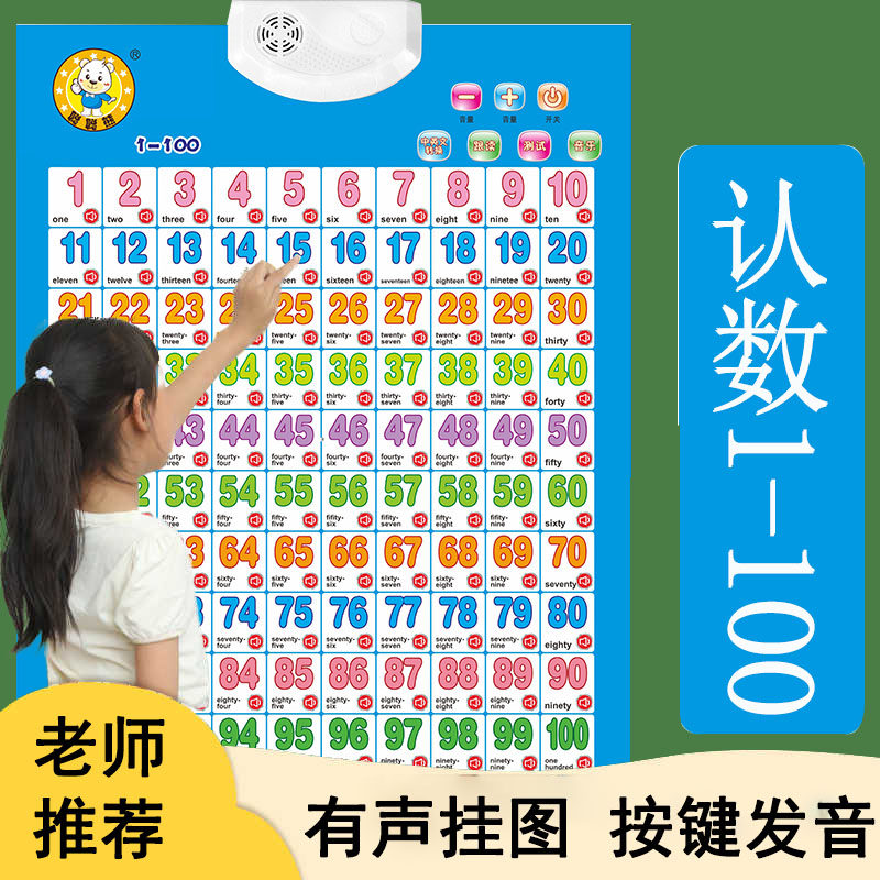 认识1-100数字挂图宝宝有声早教