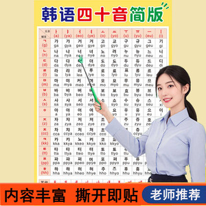 韩语四十音表认知学习挂图
