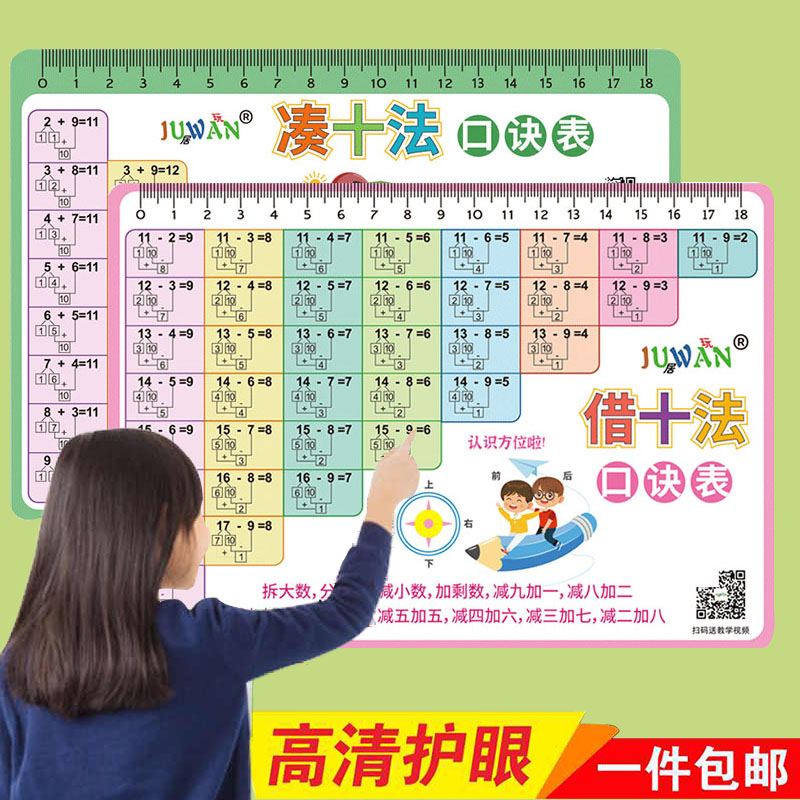 凑十法借数学分解与组成卡片