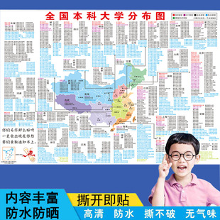 教室名校目标墙挂图带分数全国名牌大学分布图专业分类挂图墙贴纸