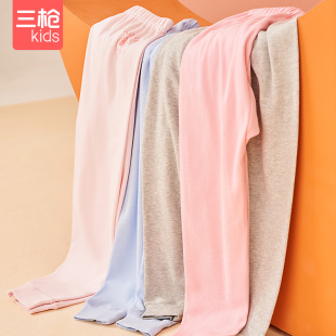 纯棉男童全棉内穿儿童衬裤 三枪女童秋裤 单条中大童宝宝小孩棉毛裤