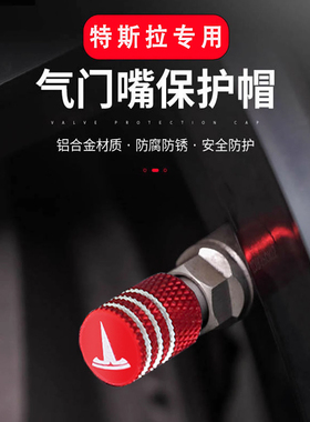 适用于特斯拉气门嘴帽Tesla气门芯轮胎盖Model3/Y/X/S改装饰配件