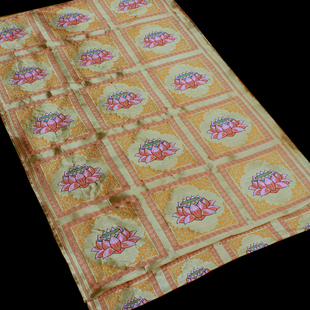 藏式香包布料莲花图案面料织金通金织锦缎布料仿云锦蜀锦面料