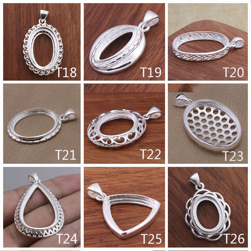 s925純銀吊墜空托琥珀蜜蠟未鑲嵌項墜空托多款式尺寸男女款吊墜托在類目 飾品/流行首飾/時尚飾品新, 戒指/指環中 - 來自Buy2taobao.com提供專業的淘寶代購服務