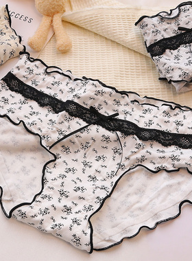 “可可小姐”木耳边女士内裤女生女款纯棉裆2026新款三角裤小碎花