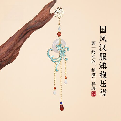 新中式古法珐琅景泰蓝压襟挂件