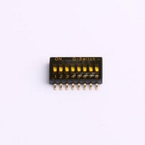 DV7SA-08F-01拨码开关 8位 1.27间距 OFF SMD,11.29x5.7x2.1mm