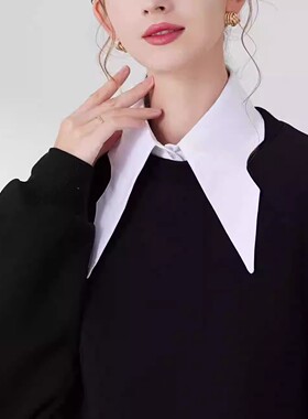 新款领子洋气衣领装饰女假领俏皮可爱白色棉质衬衫款简约假领子女