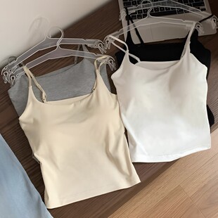 ((退运全补))高品质乳胶垫衣架包装一体杯吊带背心内搭女春夏美背