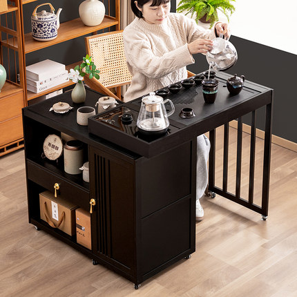 移动茶桌小茶台烧水壶一体家用2025新款高端阳台客厅茶几泡茶桌子