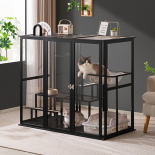 猫别墅猫笼子猫屋家用室内阳台猫柜猫舍超大自由空间猫咪爬架一体