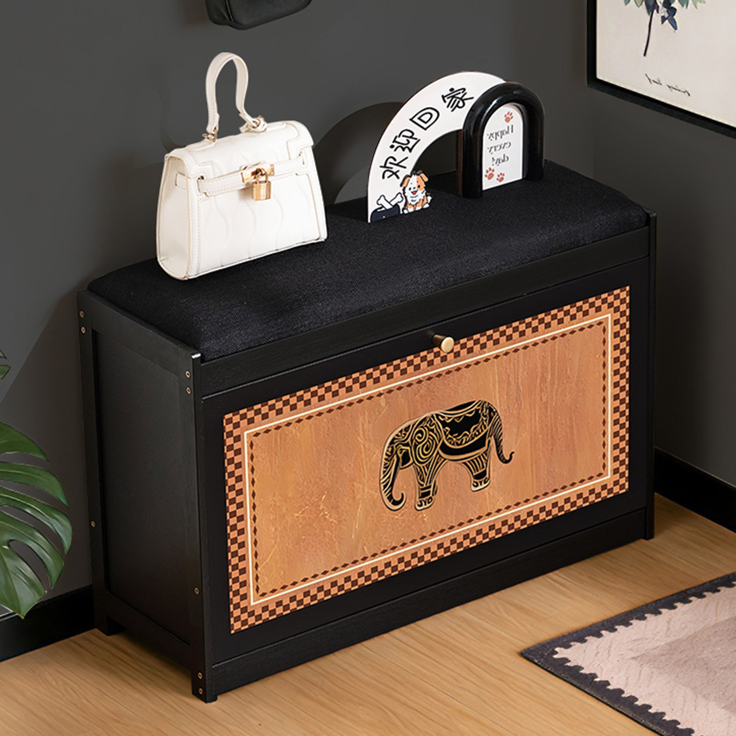 换鞋凳门口家用可坐鞋柜一体入户进门轻奢高级感多层鞋架子穿鞋凳