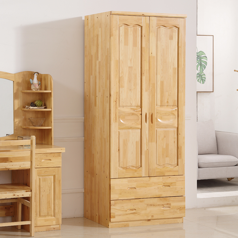 重庆全实木定制衣柜柏木两开门柜双门平开现代简约小户型柜子