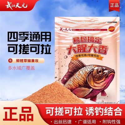 武汉天元邓刚易包搞定腥味版450g鲫鲤青草鳊四季通用综合鱼饵饵料