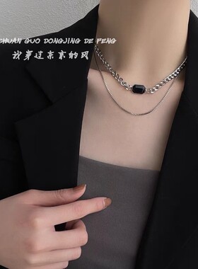 「全店买二赠一」黑色项链2021年新款女夏简约锁骨链choker配饰