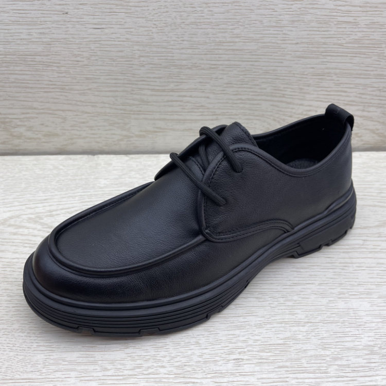 工厂断码外贸真皮男鞋秋季新款头层牛皮平底防滑系带商务男皮鞋