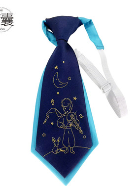 荷囊原创刺绣双层ins免打小领带蓝可甜学院JKDK短款配饰小王子