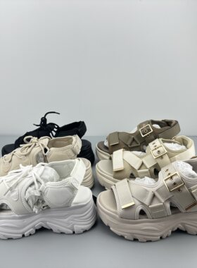 外贸原单出日本女凉鞋夏季露趾增高厚底休闲凉鞋女学生软底沙滩鞋