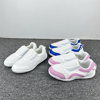 日本单儿童运动鞋小童春秋透气网布鞋小白鞋幼儿园室内防滑机能鞋