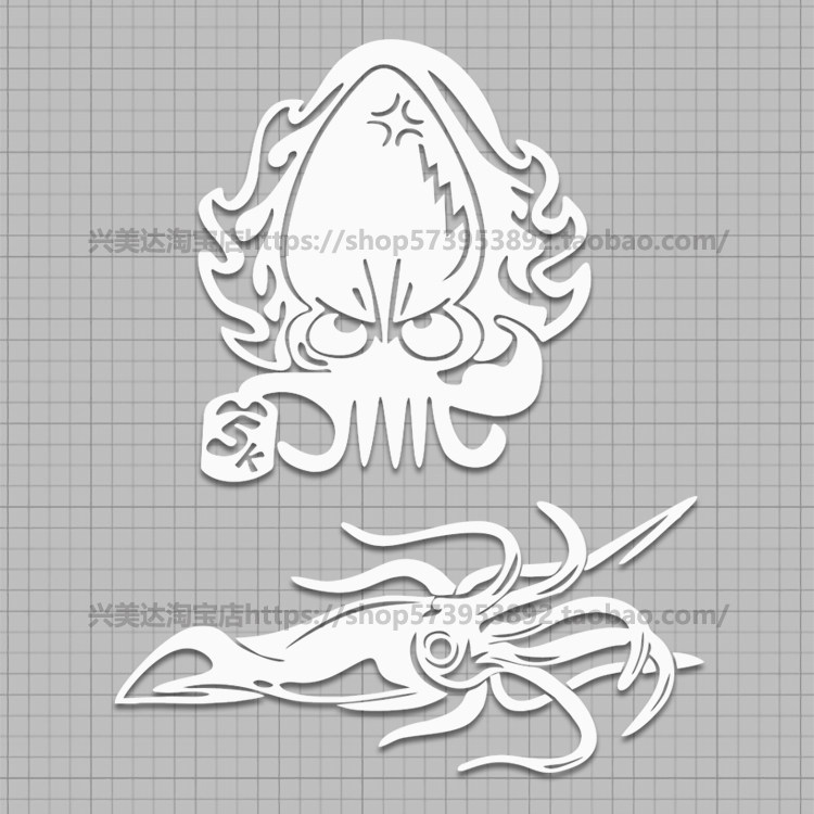 章鱼贴纸乌贼反光装饰包邮