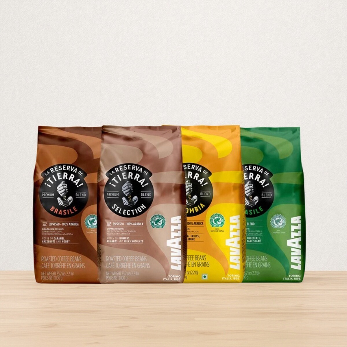 LAVAZZA 拉瓦萨 意大利原装进口Tierra大地系列多口味咖啡豆1kg