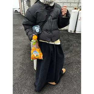 小众表妹好穿显瘦百搭复古流苏毛边阔腿裙裤