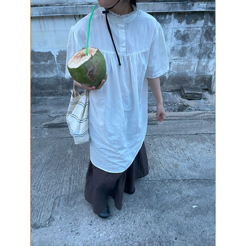 自然条纹衬衫日系宽松