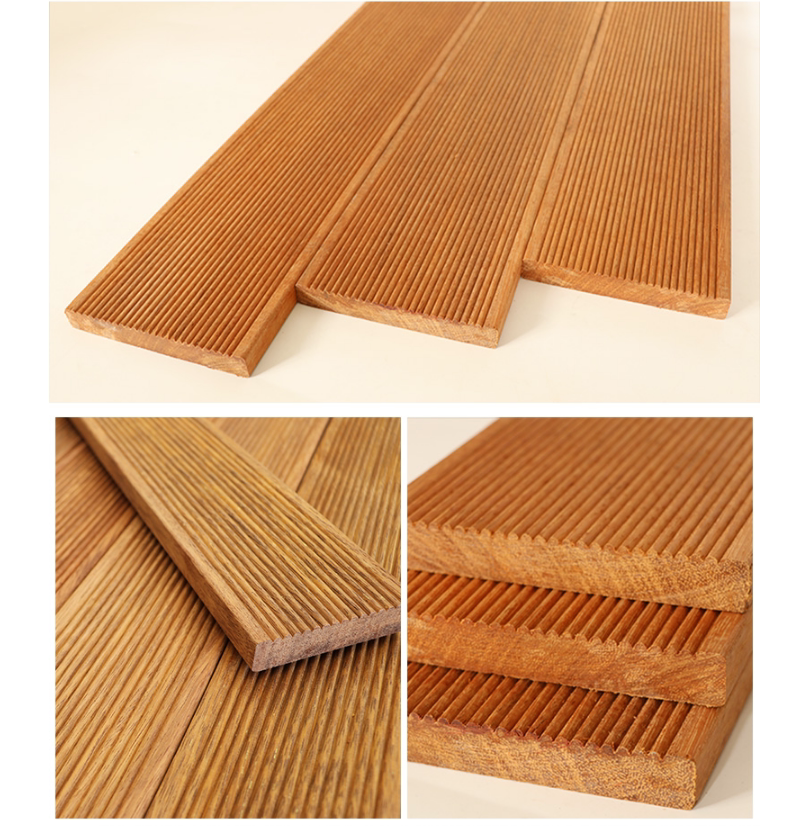 印尼菠萝格板材户外别墅庭院木地板葡萄架凉亭防腐木碳化木樟子松