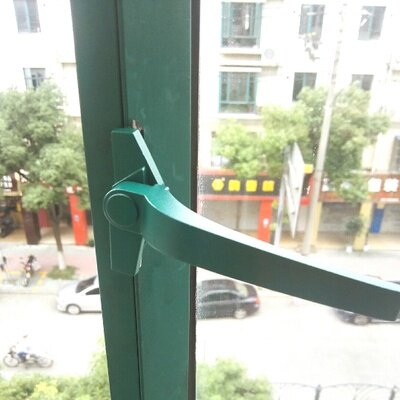 加厚老式铝合金窗户执手38彩铝推窗拉手锁内外平开门窗七字把手扣