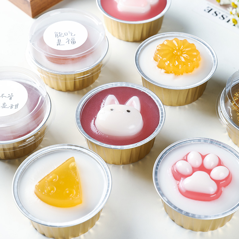 钵仔糕专用碗铝箔锡纸杯带盖一次性烘焙模具摆摊商用糕点布丁工具