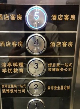 贴膜客梯标识方形乘坐按键楼层数字贴电梯按钮指示牌婚礼绿色家用