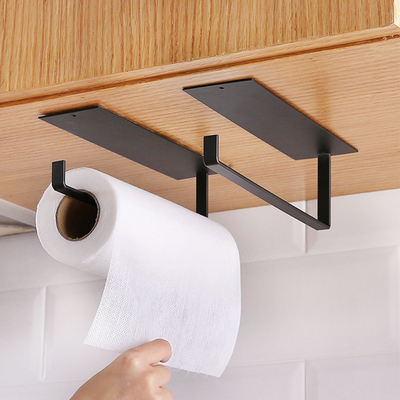 厨房纸巾架免打孔橱柜卷纸架置物架厨房用纸巾保鲜膜抹布收纳挂架