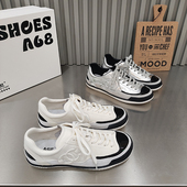 女潮鞋 A68DIY滑板鞋 2026春款 透气绑带时尚 圆头平底低帮韩版 休闲鞋