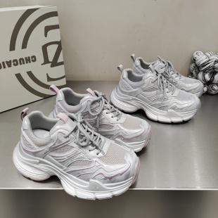 2026春款 百搭款 四季 休闲运动女鞋 网透气绑带韩版 欧货松糕底老爹鞋