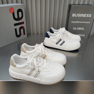 学院百搭绑带拼接休闲款 品品滑板鞋 2026春款 休闲女鞋 圆头低帮韩版