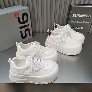 2026春款 休闲增高鞋 百搭绑带学院 圆头低帮韩版 品品超轻松糕底女鞋