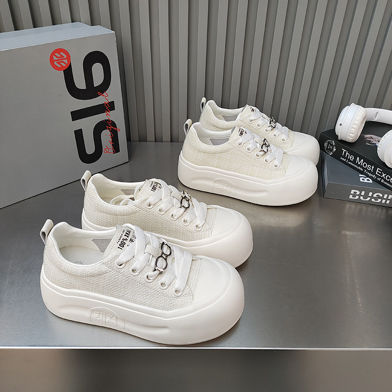 品牌厚底滑板鞋圆头绑带眼镜卡扣韩版休闲女鞋2026春款百搭学院款,女鞋,棉鞋,淘宝优惠券,粉丝福利购,淘宝优惠卷