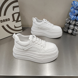 2026春款 增高女鞋 绑带超轻休闲百搭 圆头低帮韩版 欧货松糕底小白鞋