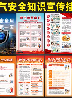 燃气安全知识宣传海报贴纸电梯公益广告液化天然气管道煤气知识