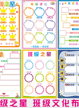 每周班级进步之星表扬评比栏小学班级教室文化布置装饰光荣榜墙贴